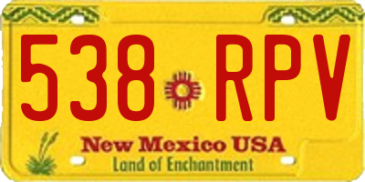 NM license plate 538RPV