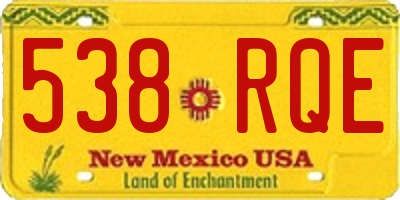 NM license plate 538RQE