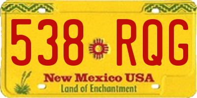 NM license plate 538RQG