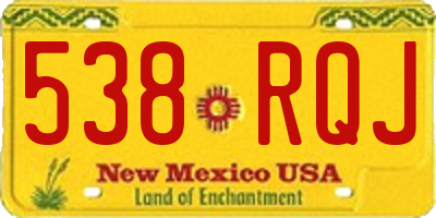 NM license plate 538RQJ