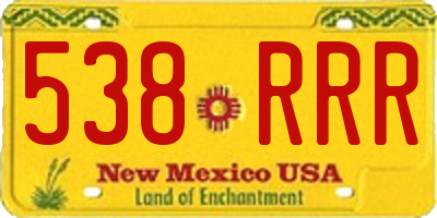 NM license plate 538RRR