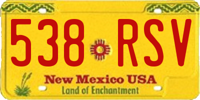 NM license plate 538RSV