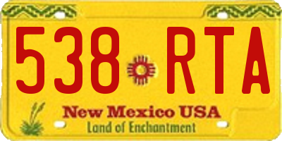 NM license plate 538RTA