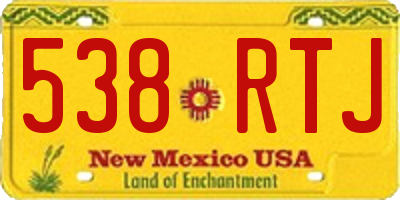 NM license plate 538RTJ