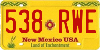 NM license plate 538RWE