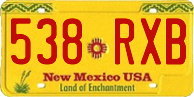 NM license plate 538RXB