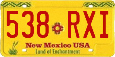 NM license plate 538RXI