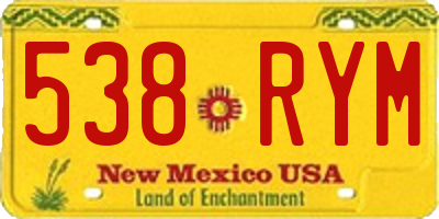 NM license plate 538RYM