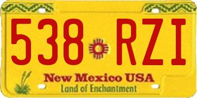 NM license plate 538RZI
