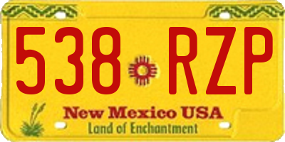 NM license plate 538RZP