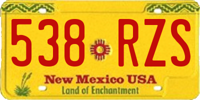 NM license plate 538RZS