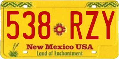 NM license plate 538RZY