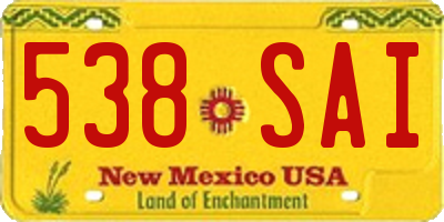 NM license plate 538SAI