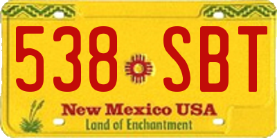 NM license plate 538SBT