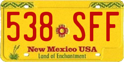 NM license plate 538SFF