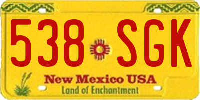 NM license plate 538SGK