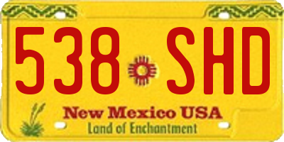 NM license plate 538SHD
