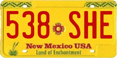 NM license plate 538SHE