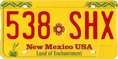 NM license plate 538SHX