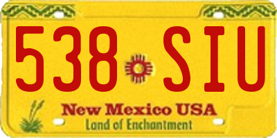 NM license plate 538SIU