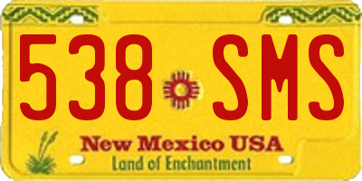 NM license plate 538SMS