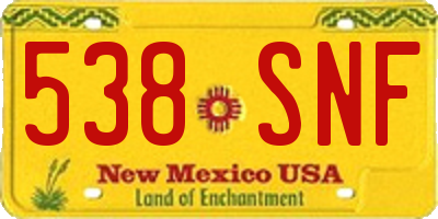 NM license plate 538SNF