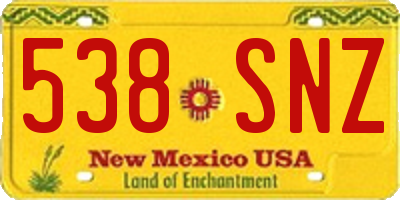 NM license plate 538SNZ