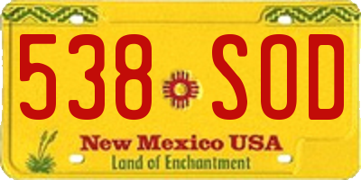 NM license plate 538SOD