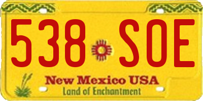 NM license plate 538SOE