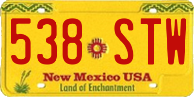 NM license plate 538STW