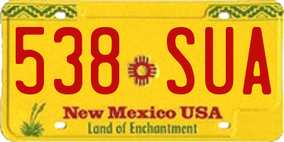 NM license plate 538SUA