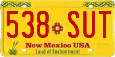 NM license plate 538SUT