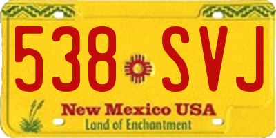 NM license plate 538SVJ