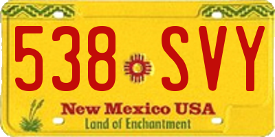 NM license plate 538SVY