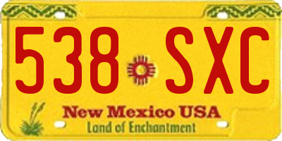 NM license plate 538SXC
