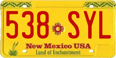 NM license plate 538SYL