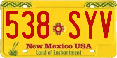 NM license plate 538SYV