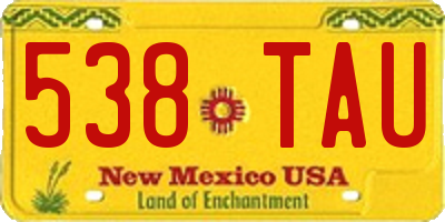 NM license plate 538TAU