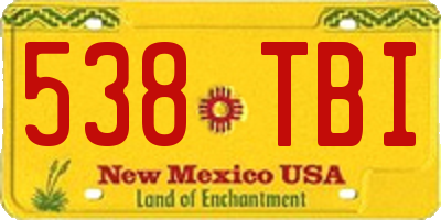 NM license plate 538TBI