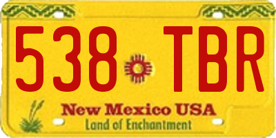 NM license plate 538TBR