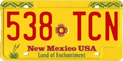 NM license plate 538TCN