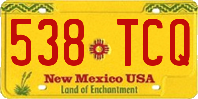 NM license plate 538TCQ