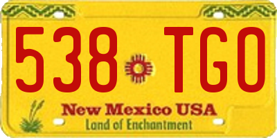 NM license plate 538TGO
