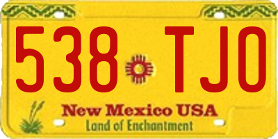 NM license plate 538TJO