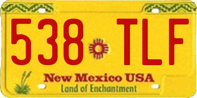 NM license plate 538TLF