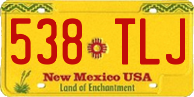 NM license plate 538TLJ