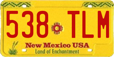NM license plate 538TLM