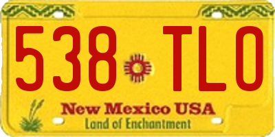 NM license plate 538TLO