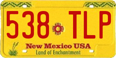 NM license plate 538TLP