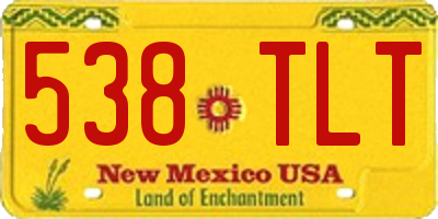 NM license plate 538TLT